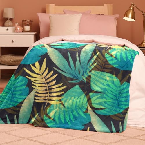 Couverture polaire douce jeté de canapé microfibre tropicale 150x100 - 8