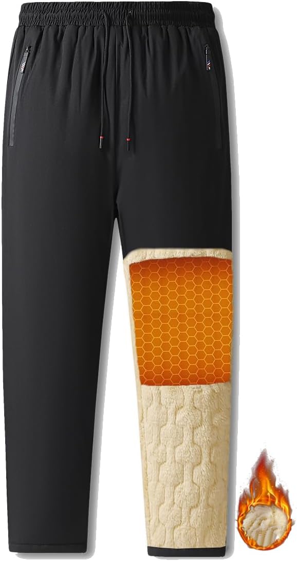 Mens Winter Pants Sherpa Lined Sweatpants Fleece Warm Jogger for Sport, Outdoor, Sn...