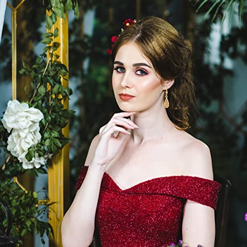 Gold Dangle Earrings for Women, 18K Gold Plated Waterdrop Cutout Drop Earrings3