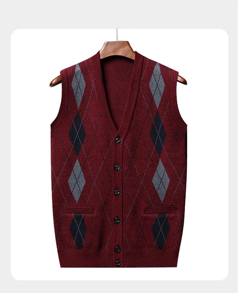 Men's V-Neck Vest Cardigan Casual Knitted Sweater Vest Sleeveless Outer Wear Tops4