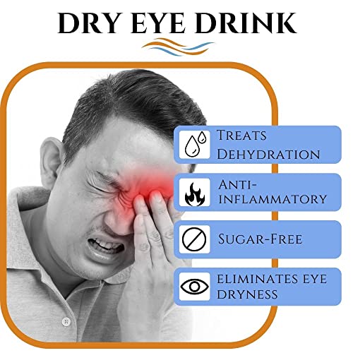 The Dry Eye Drink Orange Flavor L Ultimate Hydration For Dry Eyes L Sugar-Free Electrolyte Powder Packets L Blended With Vitamins, Green Tea, Turmeric, Taurine, And Dha L 5G X 20 Packets #TOP2