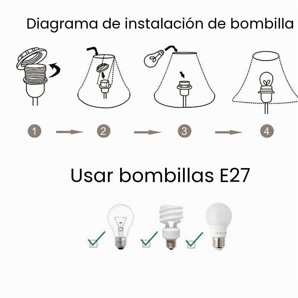 E27 lampara de mesa de ceramica hotel decorativa hogar lampara de mesa lampara de ambiente dormitorio mesita de noche estudio lampara de lectura (Bombillas no incluidas) (Blanco)