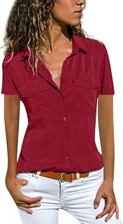 Amazon.es: camisas color vino - S / Ropa para mujer: Ropa