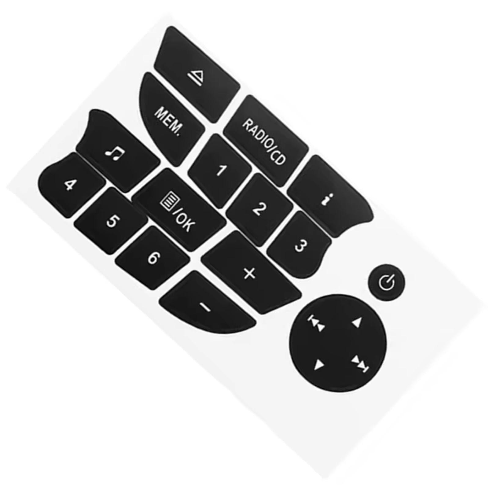Button Trim Compatible with Clio for Megane 2009 2010 2011 Car CD Radio Audio Button Sticker