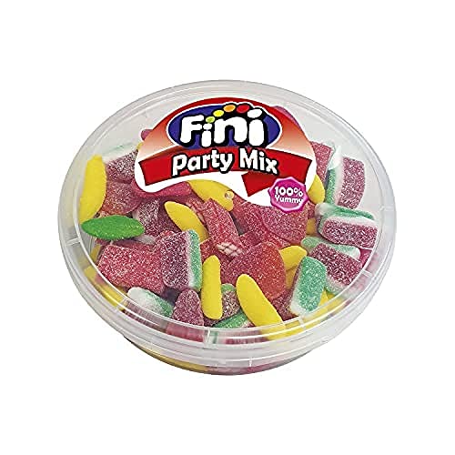 Fini Party Mix | Gominolas de Sandía, Regaliz, Ladrillo, Plátano | Surtido de Caramelos de Goma y Geles Dulces | Golosinas y Chuches para Fiestas y Regalos - Tarro 450 gr Cover