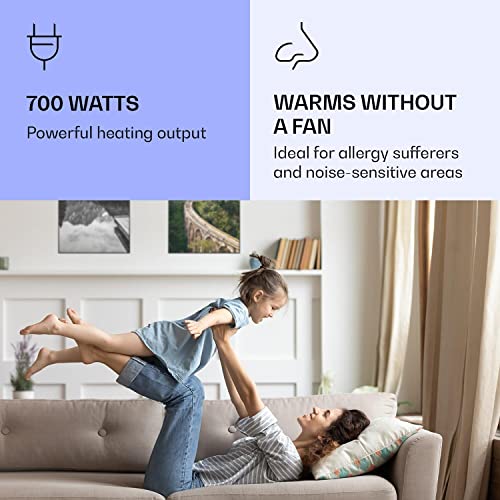 klarstein radiateur infrarouge mural intelligent, chauffage infrarouge 700w, panneau chauffant infrarouge, app mobile, radiateur electrique extra plat, salle de bain, sans co2, faible conso d'energie