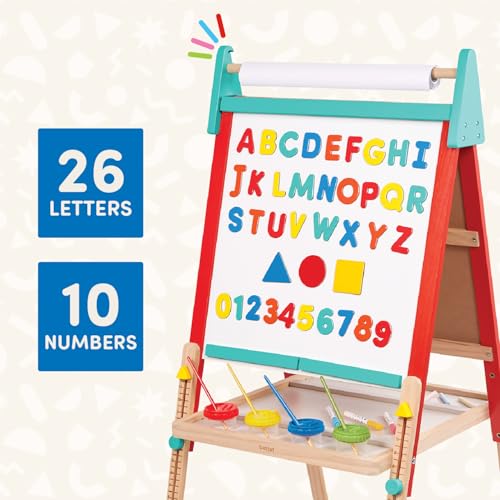 Image of Battat Kids Art Easel, All-in-One Creation Station, Wooden Double-Sided