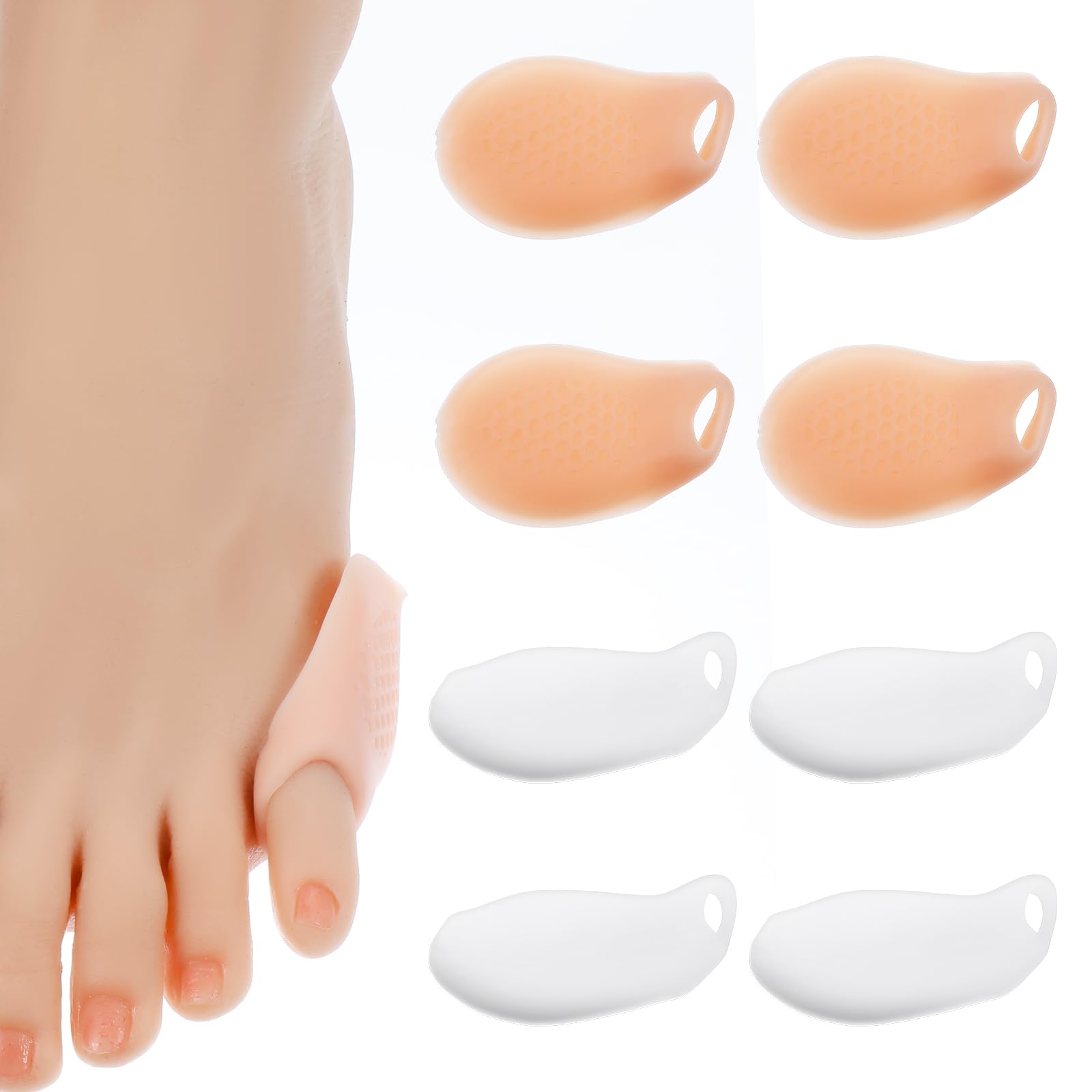 Dimeho Gel Kissen für Kleinzehen 8 Stück Schneiderballen Pads Druckschutz Blasenschutz Ballenpolster Kleinzeh Schoner Kleinzehen Pads Weiche Gel Ballenkissen Zehenspreizer Schmerzlinderung