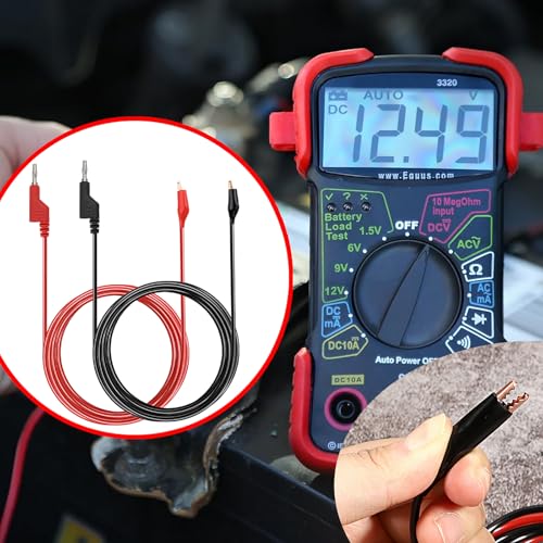 Image of Sumnacon Multimeter Test Lead Set of 2 6.6Ft /2M Stackable Banana Plug to Alligator Clips Test Cable Kit with Protective,Soft Silicone Flexible Electrical Test Wire Leads for Electrical Testing 500V /5A