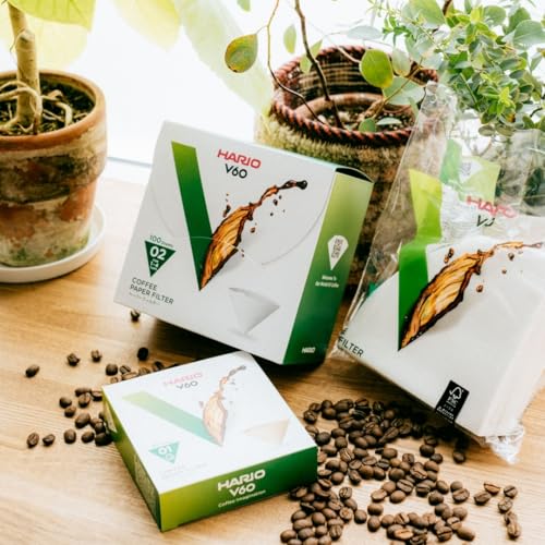 Image of Hario V60 Paper Coffee Filter, Size 03, White, 40ct Box