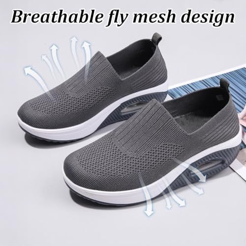 Everwalks Orthopedic Shoes for Women Slip on, 2025 Arch Cushion Support Mesh Shoe, Comfy Non-Slip Tennis Sneakers for Walk Hike for Elderly4