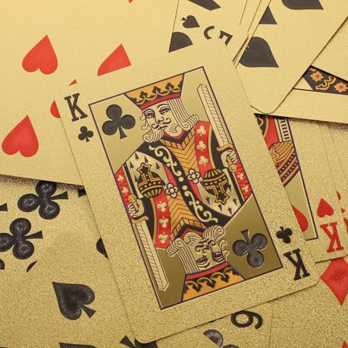BESPORTBLE Goldene Pokerkarten Kunststoff Spielset Tragbare Neuheiten Spielkarten für Party Zuhause und Bar – Bild 4