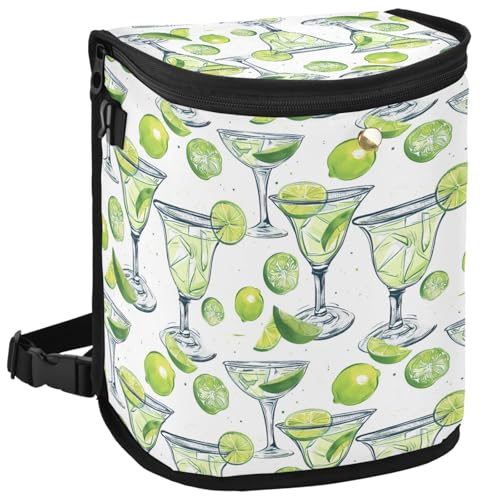 Image of Car Trash Can Lemon and Margarita Alcohol Cocktail Car Garbage Bag with Lid Hanging Waterproof Leak Proof Vehicle Storage Bin