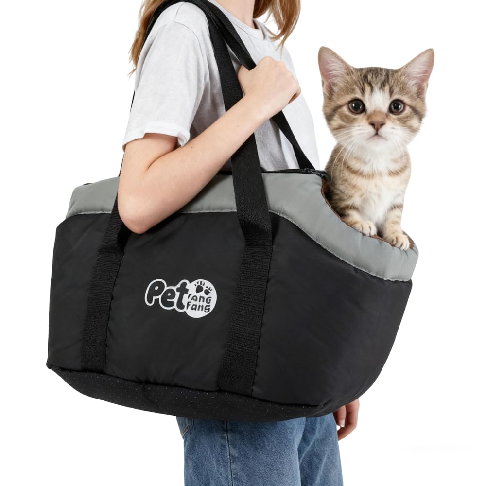 Sac Transport Chien Chat Grande Capacité Sac à Main pour Animaux De Compagnie Doux Sac de Voyage Hiver Chaud Sacoche À Bandoulière Portable Panier pour Petits Chiens Chats Chiot Chaton