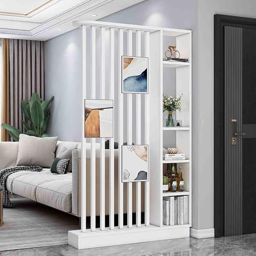 Columna de Pantalla divisoria Independiente para Entrada y Pasillo, Separador de ambientes con estantes para privacidad, Divisor de habitación del Suelo al Techo(A,120cm/47.2in)