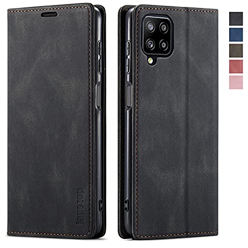 Samsung Galaxy A12 Case,Samsung Galaxy A12 Wallet Case with Card Holder [RFID Blocking] Kickstand Magnetic,Leather Flip Case for Samsung Galaxy A12 (Black)
