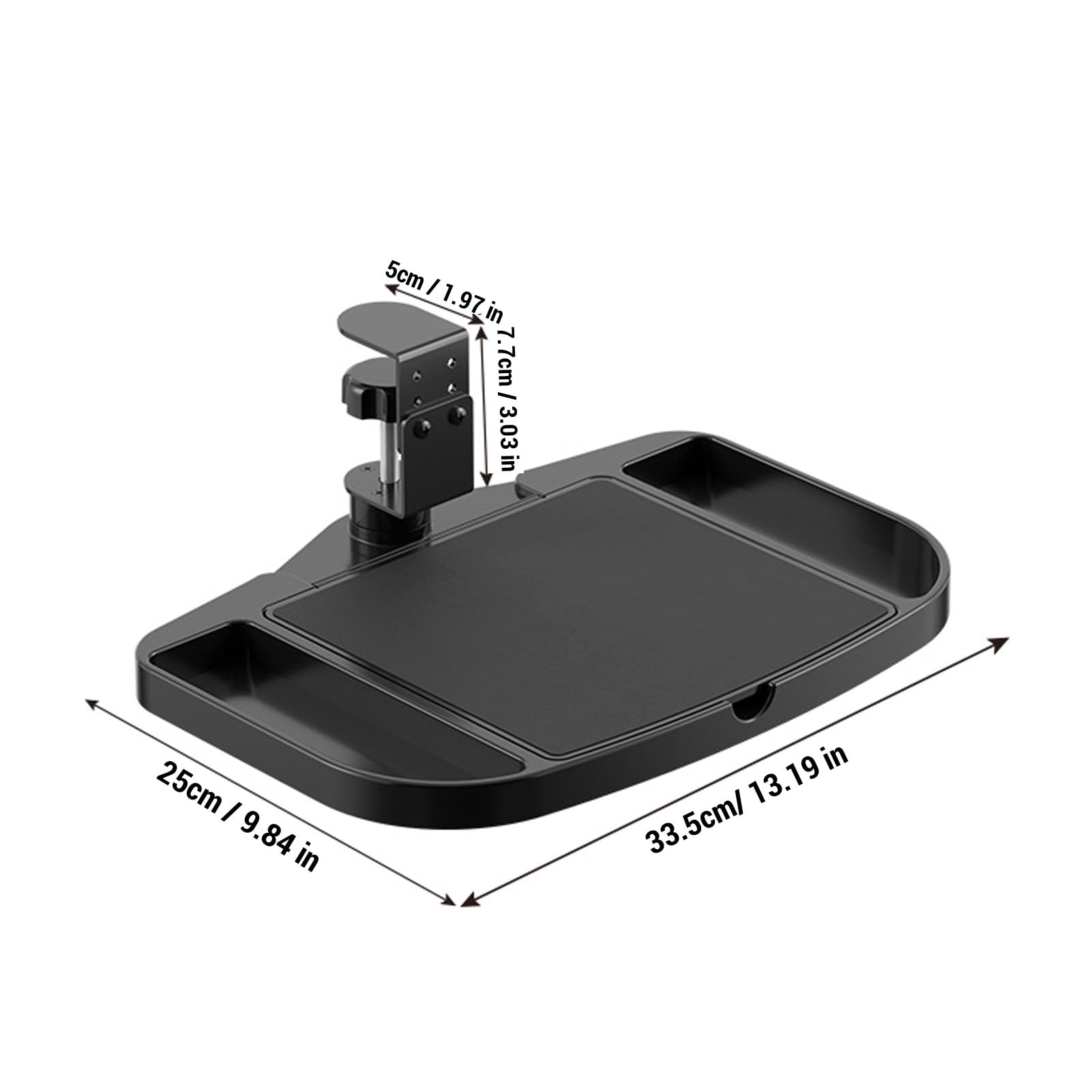 Vassoio per mouse sotto la scrivania, morsetto sulla piattaforma, prolunga girevole a 360°, morsetto sulla piattaforma per mouse, supporto per mouse regolabile, vassoio girevole da scrivania, accessor