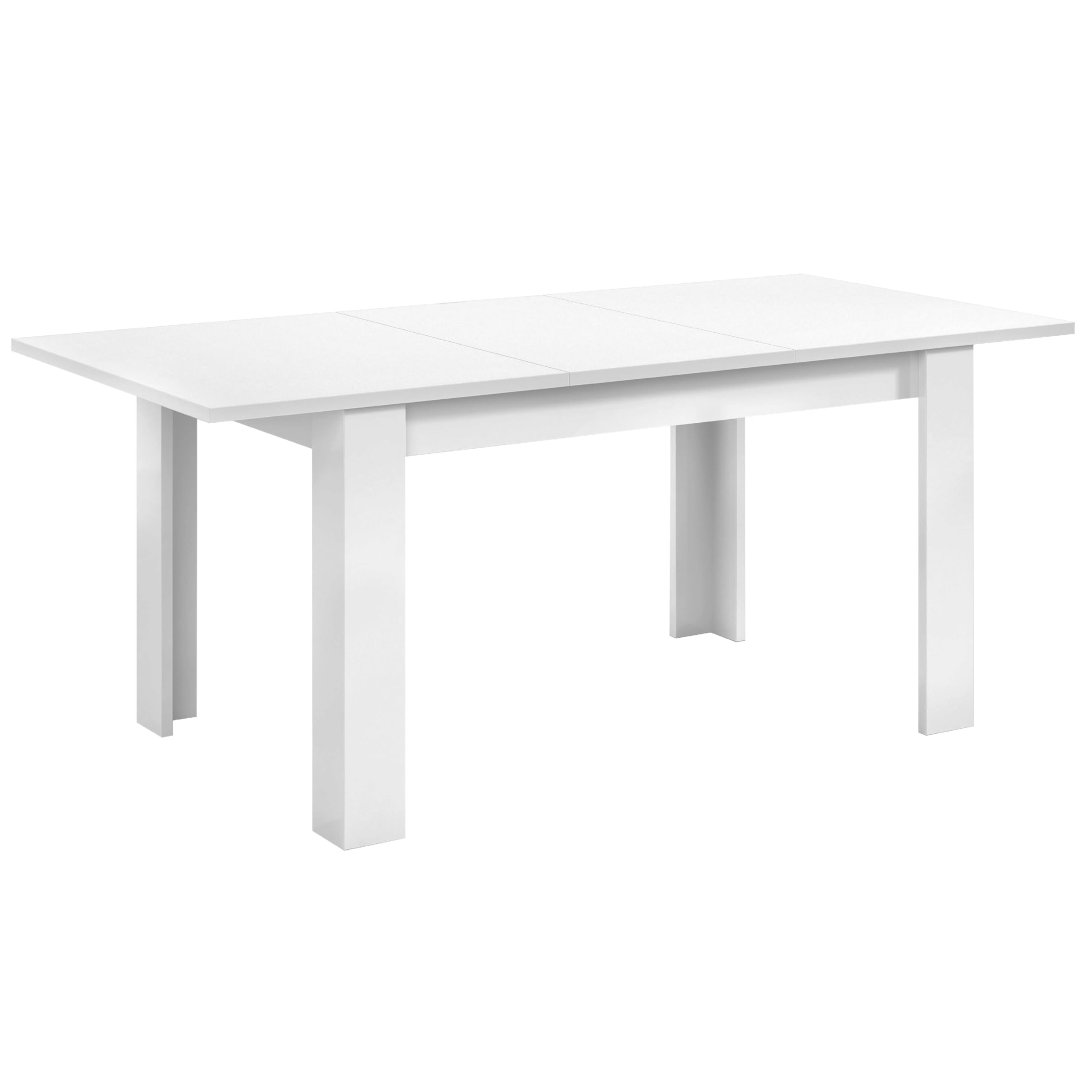 Habitdesign Mesa de Comedor Extensible Kendra, Acabado Blanco Brillo