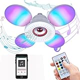 LED Light Bulb Bluetooth Speaker, Wireless LED Ceiling Light with Speaker, Deformable LED Ambiance...