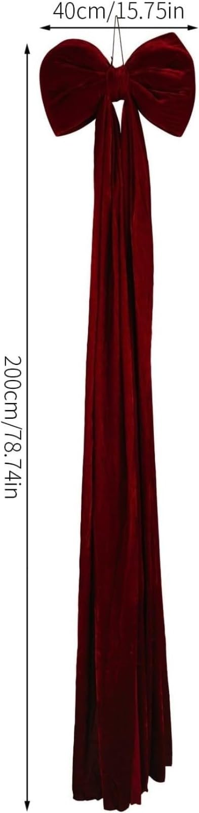 Genérico Lazo de Terciopelo Extragrande para la Punta del árbol de Navidad, 80/110/160/200 cm, Lazos Rojos Gigantes para la Punta del árbol, decoración navideña para el hogar, Bodas y Fiestas