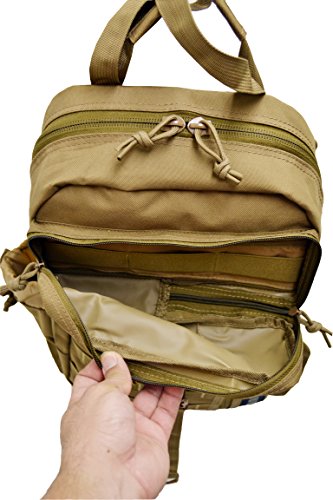 Explorer B8-CT Tactical Hydration Pack Ready Backpack with Molle & Chest Strap, Tan, 17x 10 x 64