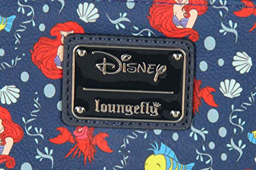 Loungefly Disney Little Mermaid Ariel And Flounder Faux Leather Full Zip Wallet4