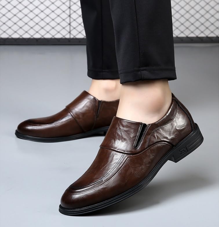 Men's Slip On Pointed Toe Derbys Men Non Slip Classic Formal Work Formal Shoes Business Office Wedding Modern Oxfords Shoes for Men3