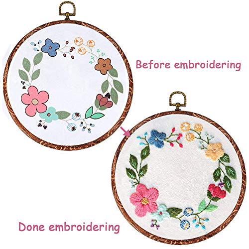 image for Full Range of Embroidery Starter Kit with Pattern, Kissbuty Cross Stit