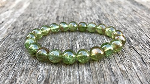 Green Apatite Bracelet Handmade 8mm Natural untreated Apatite Beaded Gemstone Bracelet Exquisite Collectors Edition Green Apatite Bracelet
