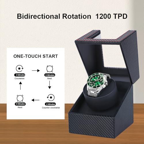 automatic watch windersingle watch winder for women39s and men39s watcheswatch shaker with japanese quiet motorbattery powered or ac adapter