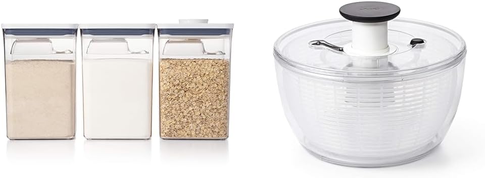 OXO Good Grips 6 Piece Large Canister Set with Scoops & Salad Spinner