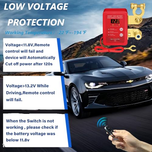 Image of Remote Battery Disconnect Switch Smart 12V 24V Kill Switch | Car Battery Kill Switch, Truck Battery Disconnect, Remote Control, Smart Voltage, For Vehicle Truck RV ATV Boat