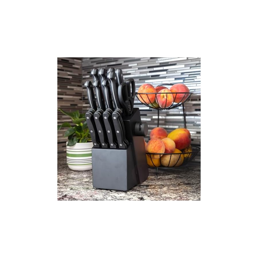 TRUEK-KITCHEN-KNIFE-SET-19-PIECE-KNIFE-SET-WITH-BLOCK-SHARPENER-PROFESSIONAL-KITHCHEN-KNIFE-SET TRUEK KITCHEN KNIFE SET 19- PIECE KNIFE SET WITH BLOCK & SHARPENER - PROFESSIONAL KITHCHEN KNIFE SET