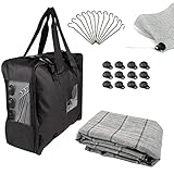 Vorzeltteppich Markisenteppich 250x200 GRAU 390g/m² Dauercamper Clips Heringe Tasche Campingteppich Zeltteppich