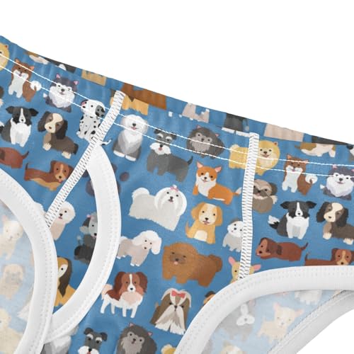 Boys' Exclusive Briefs Toddler Underwear 95% Combed Cotton Boxerbriefs 2T Dog Breed Assortment Pattern 764