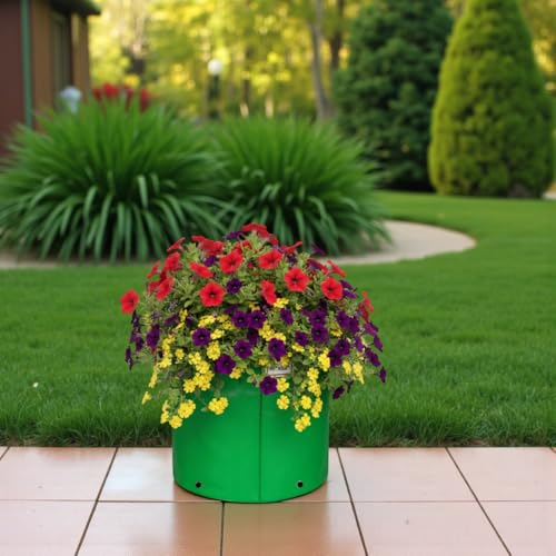 Image of HDPE UV Treated 340 GSM Plant Growing Bags for Terrace Gardening Easy to Use 08 x 08 Inch - Pack of 5