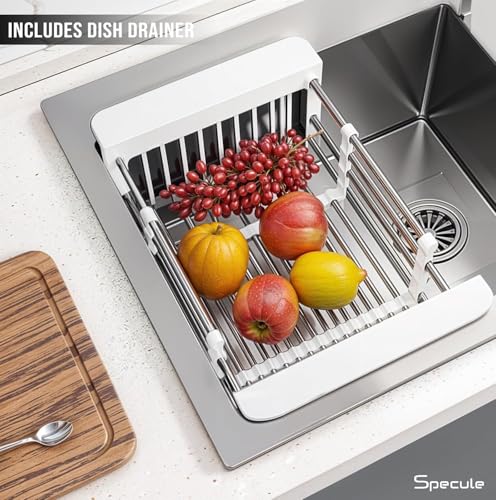 Image of Kitchen Sink (24X18X10) Inches| Heavy Duty Stainless Steel Sink | Undermount & Topmount Installation | Brushed Finish with Grid Drain | Compact Square Sink for Kitchen, Bar or Utility