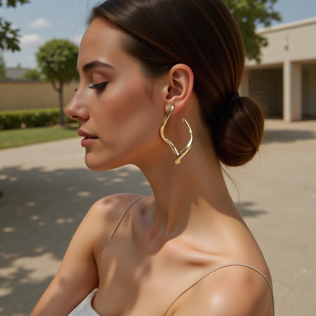 Linear Drop Earrings, Modern Teardrop Design, Minimalist Style, Women's Fashion Jewelry - Image 8