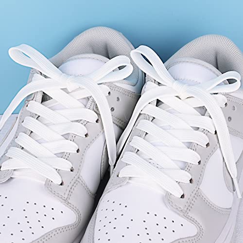 Image of Booyckiy 2 Pairs 2 /5 inch Flat Shoe Laces for Sneakers 31 Colors Shoelaces in 27 inch-72 inch