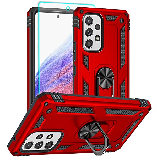 Coque Samsung A53 5G rouge antichoc avec film de protection écran intégral 360