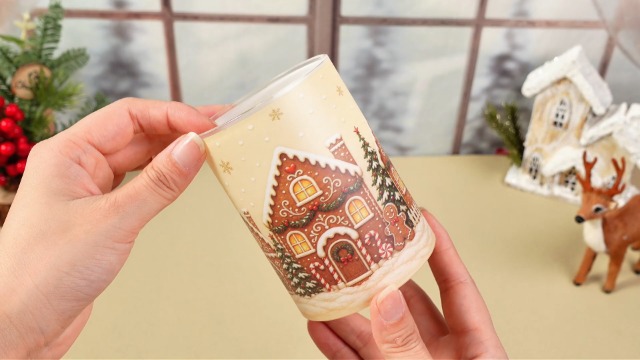 Image of Tujoe 3 Pcs Christmas Gingerbread House Flameless Candle LED Pillar Candle