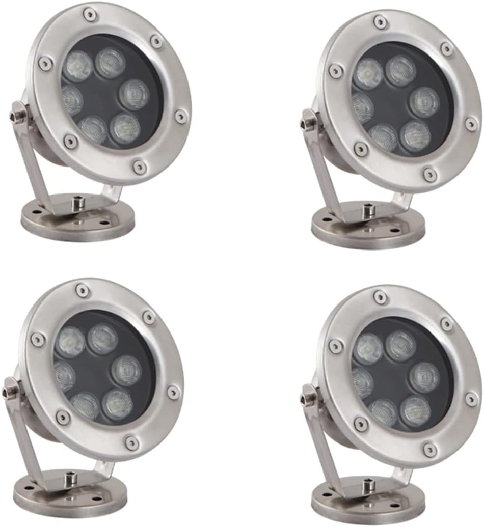 Braiton LED Underwater Fountain Light IP68 Waterproof Submersible Spot Light Pond Lights for Aquarium Fish Tank Garden Fountain Pool 4PCS,Blue,6W