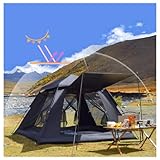 Carpas De Camping Impermeables, Impermeable 5000 mm,Protección Solar Tienda De Campaña Familiar con Balcón Extensible,Resistente A La Intemperie Tienda para Senderismo Camping (4 Personas)