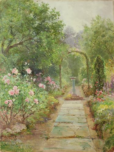 Affiche d'art l'allée du jardin Ernest Walbourn au rendu peinture huile