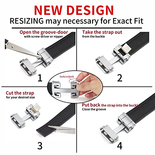 Image of ARIMIA Fashion Mens Real Leather Ratchet Belt Black Adjustable Length Full Grain Soft Genuine Cowhide Strap 1.5 Inch Wide (Silver Black, Adjustable from 26 inch to 44 inch Waist)