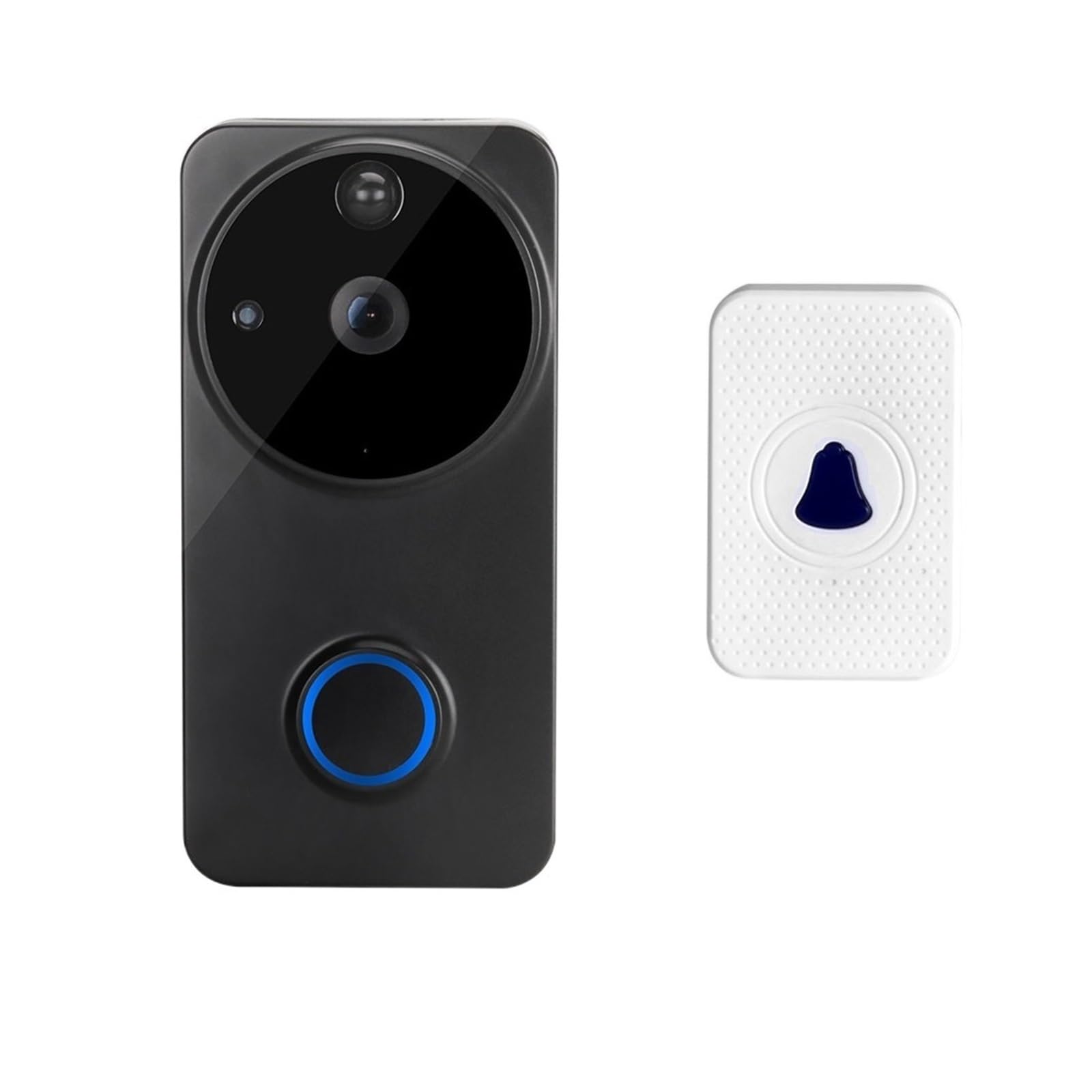 Sonnette sans fil pour maison et bureau avec moniteur vidéo et interphone connecté WiFi