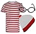 Produktbild FÜR HERREN DAMEN, ROT, WEISS GESTREIFT/T-SHIRT, SHIRT, OBERTEIL KOSTÜM OUTFIT