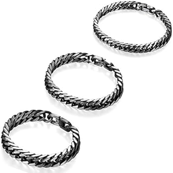 JewelryWe Sieraden Gepersonaliseerde gravure roestvrij staal armband partnerarmband pantserarmband unisex heren dames schakelarmband ketting zilver, 22 centimeters, Roestvrij staal