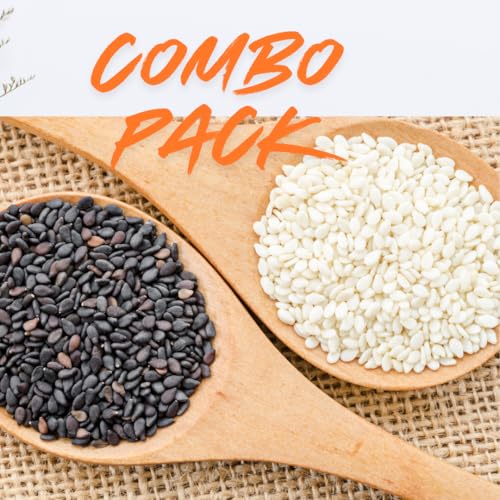 Image of BOKF Combo - Black & White Sesame Seeds (250g Each) | Natural | High in Calcium & Iron | Ideal for Cooking, Chutneys, Ladoos & Baking | Edible Seeds Gluten-Free, 500g