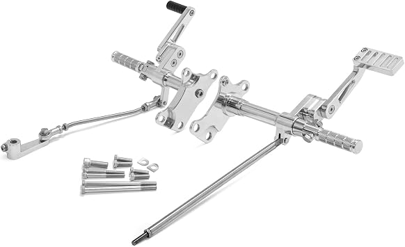 TOFR 12 Polished Forward Controls Footpegs Kit Pegs Levers Linkages for Harley Sportster XLH883 XLH1200 Xl883 XL1200 Custom Hugger 1987-2003